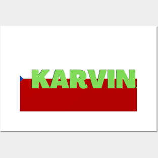 Karvina City in Czech Republic Flag Posters and Art